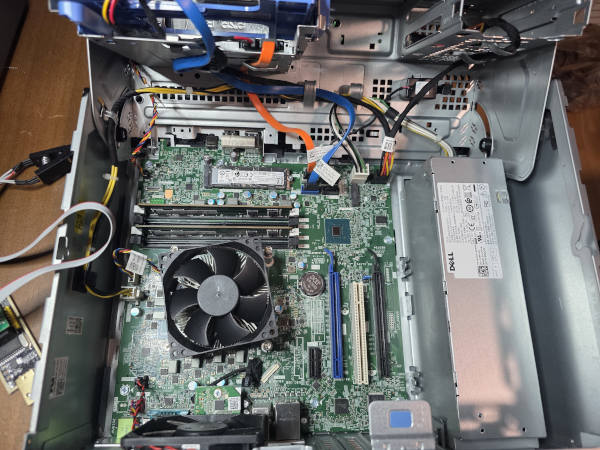 Disassembled compact Dell desktop