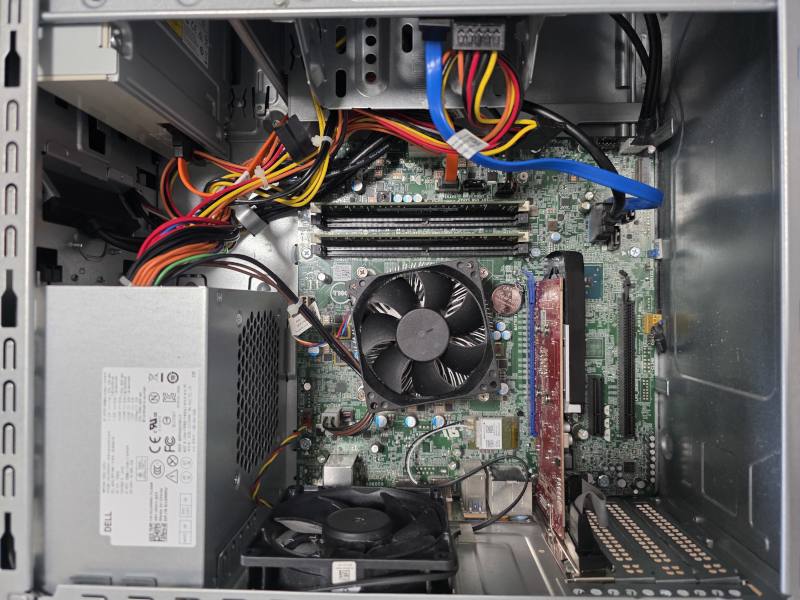 Clean desktop computer after dust removal and SSD upgrade