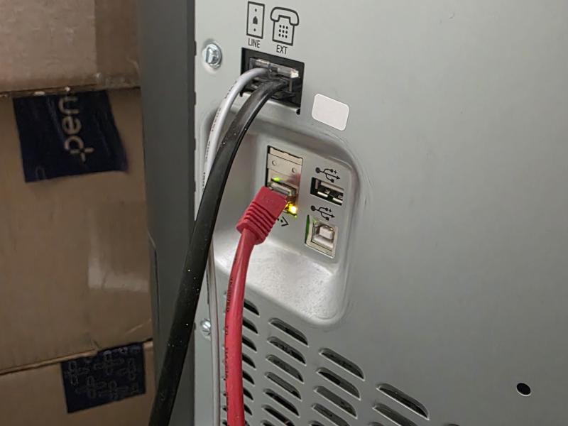 Office printer connected via wired network