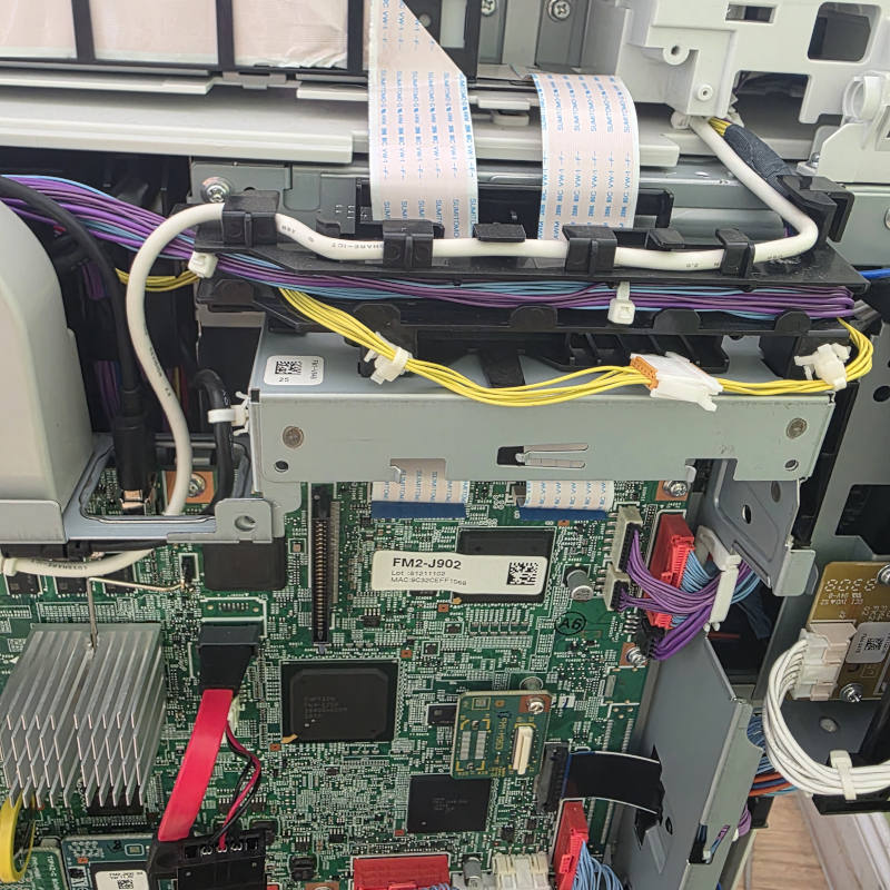 Canon imageRUNNER copier opened for ADF hinge and ribbon cable repair after moving damage