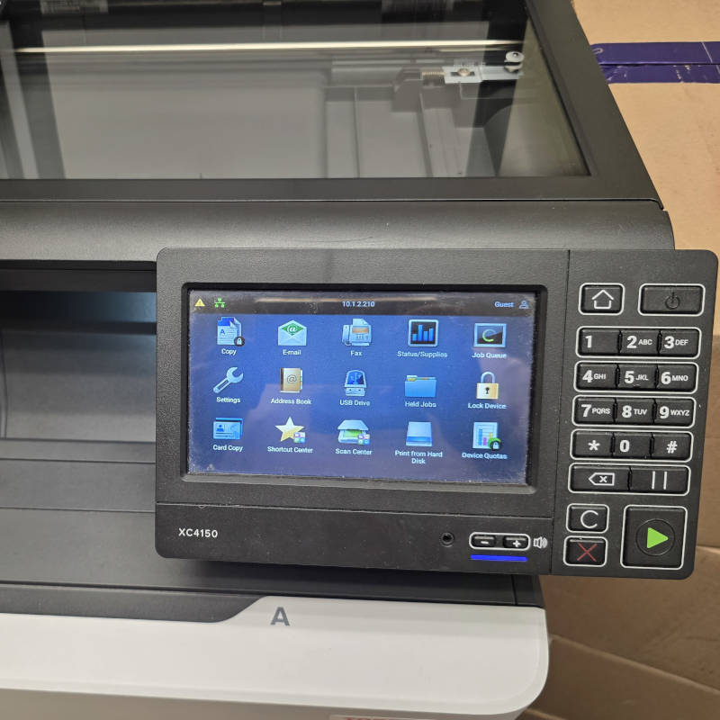 Lexmark XC4150 business printer configured for wired Ethernet network printing