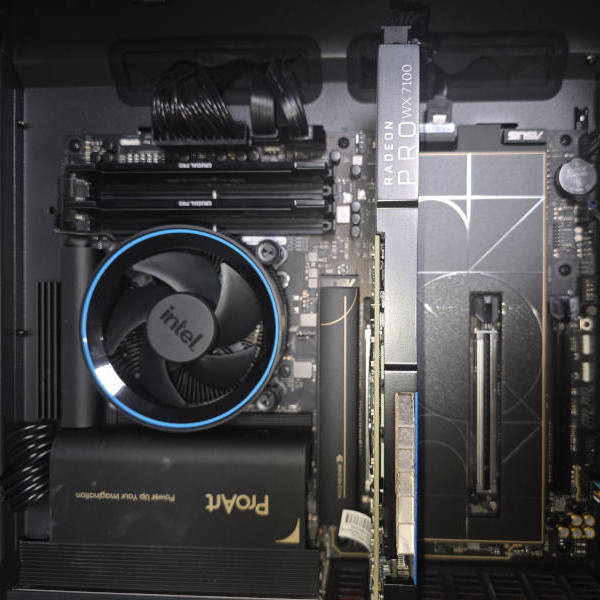 ASUS ProArt workstation with Radeon Pro graphics during random reboot diagnostics