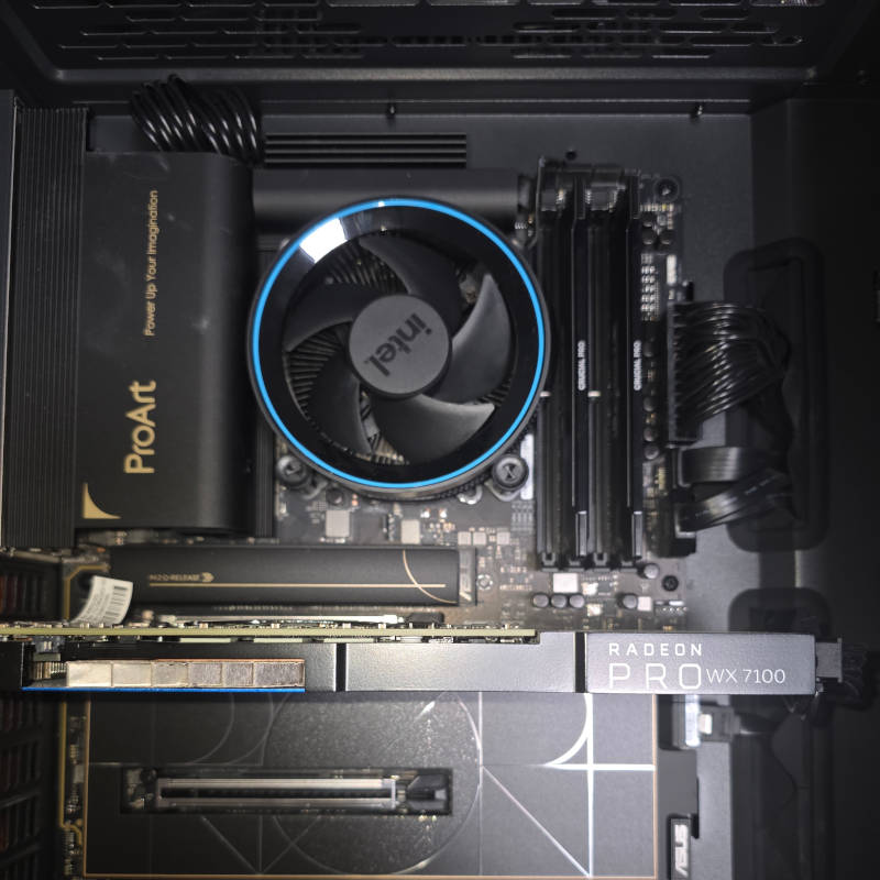 Business workstation undergoing hardware and system diagnostics